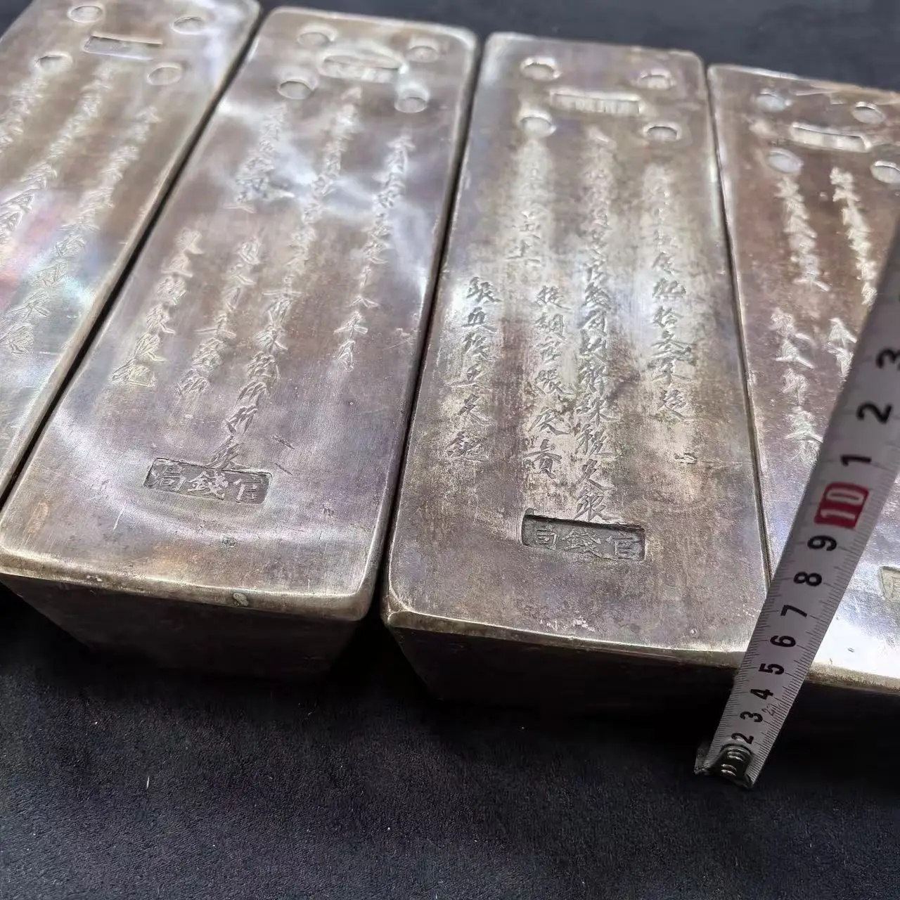 Antique Silver Ingot One Hundred and Fifty Liang Silver Brick Qing Dynasty Five Emperors Random Ornament