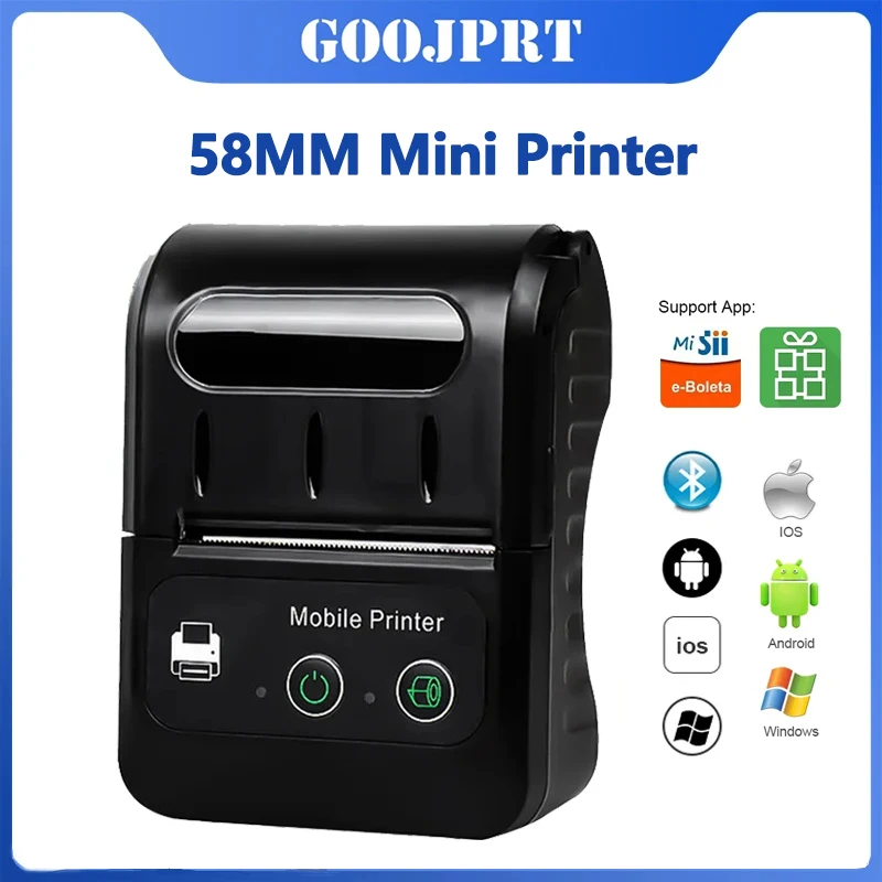 

58mm Portable Mini Thermal Printer Receipt Ticket Printer Mobile Pocket Wireless Bluetooth Bill Android Phone PC Printe