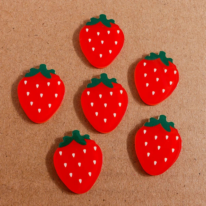 10pcs Mix Lovely Fruit Strawberry Banana Pear Flatback Cabochon Scrapbook Crafts for DIY Hairpin Brooch Embellishments Accessory