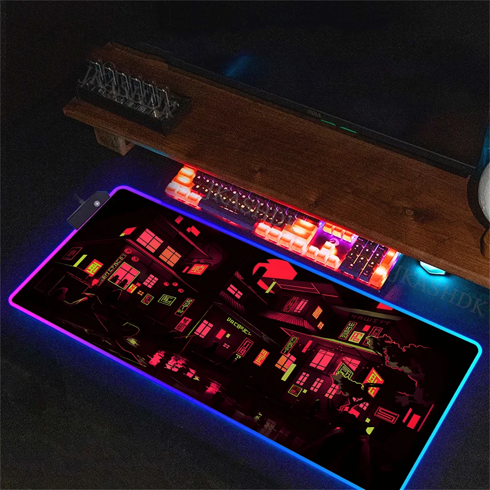 Large LED Desk Mat XXL Computer RGB Mousepad Personalized 90x40cm Backlight Keyboard Mat Table Carpet Gaming Mouse Pad Mausepad