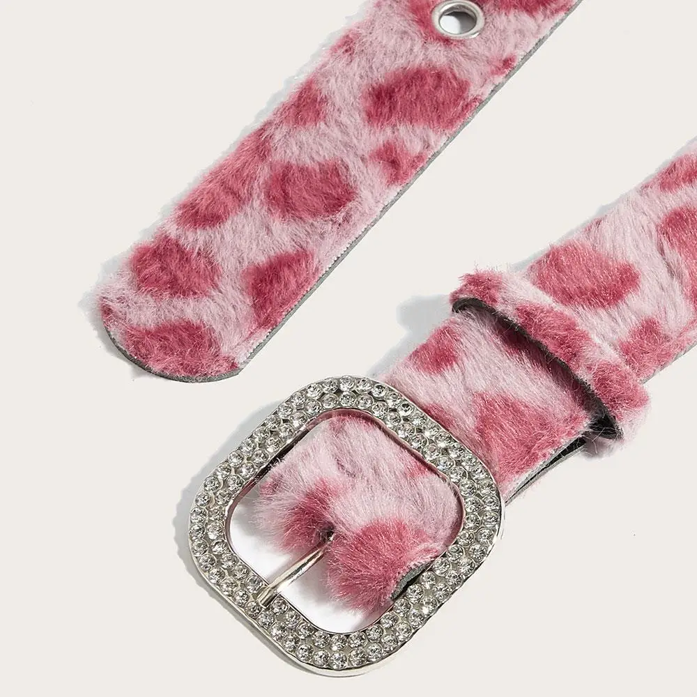 

Модный и индивидуальный ремень, женский дизайн, маленький ремень из искусственного меха с леопардовым принтом, крутой стиль Spice Girl, универсальный пояс, пояс