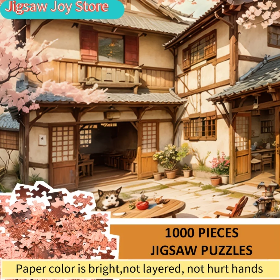 

Пазлы-головоломки: Домик с сакурой, бумажные пазлы, подарки на День святого Валентина, День отца, Хэллоуин, День благодарения, Рождество, День рождения