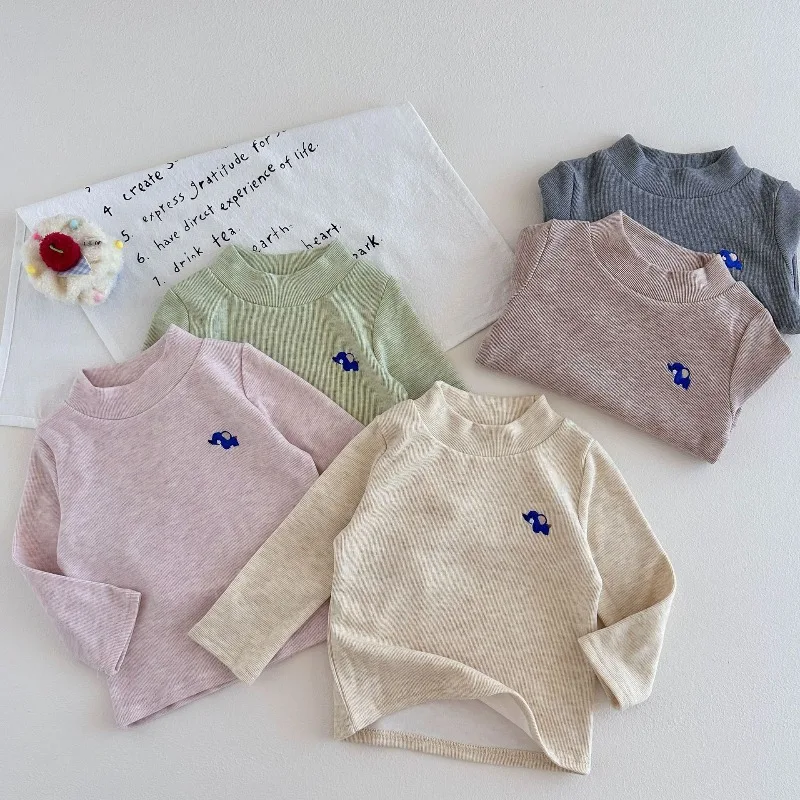 

Kids T-shirts Winter Warm Children T-shirt Velvet Shirts for Boys Girls Children Bottom Toddler Undershirts Baby Clothing