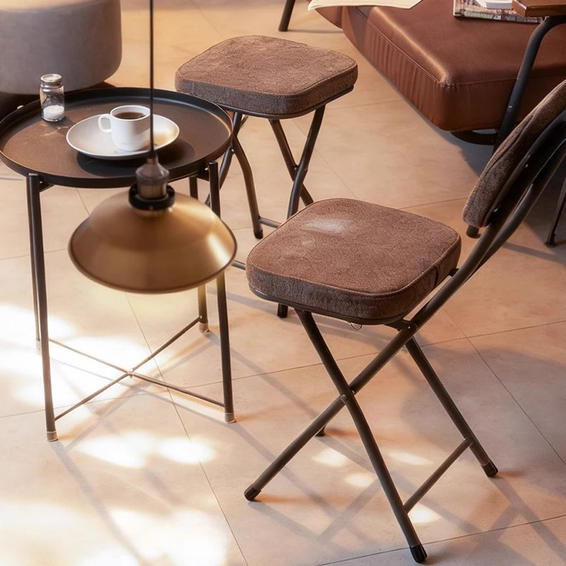 Comfortable Padded Folding Chair,Portable Office Seat, Lightweight Piano Bench,Multi-Purpose Stool,Ergonomic Adjustable Height