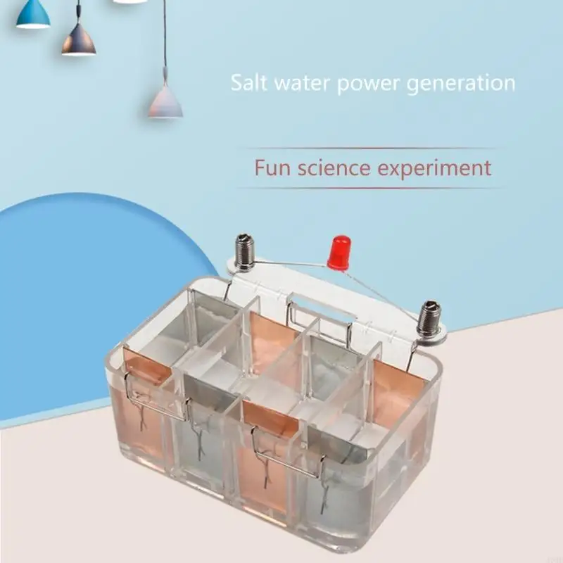 Educational Saltwater Battery Science Experiment Device for Classroom Labs Demonstrating Experiment on Power Generation