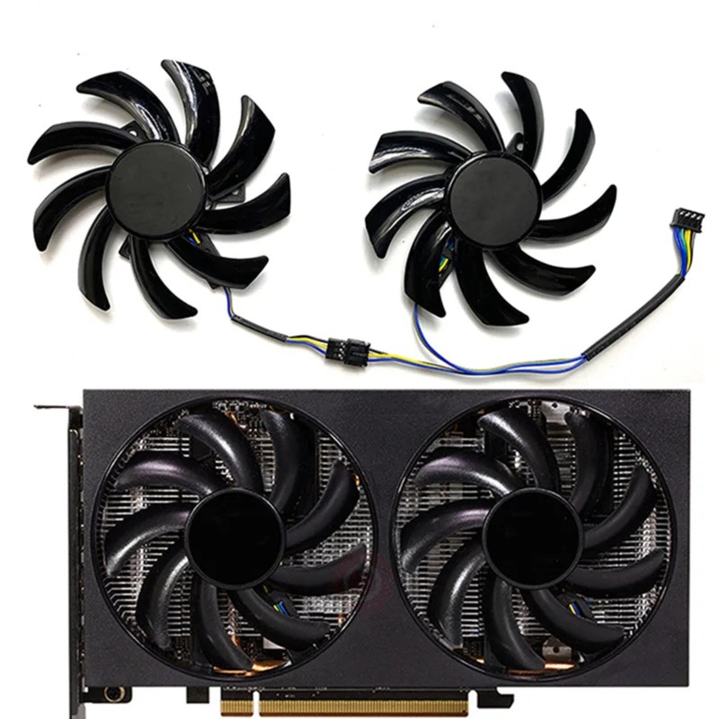 Graphics Card Cooling Fans for POWERCOLOR RX7600 8GB Fighter Graphics Card