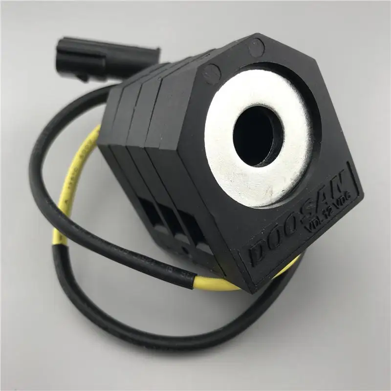 Solenoid Valve Coil 24V 12V for Daewoo Doosan DH220-5 DH215-7 DH235 DH225-7 DH150-7 DX225LCA Excavator Part