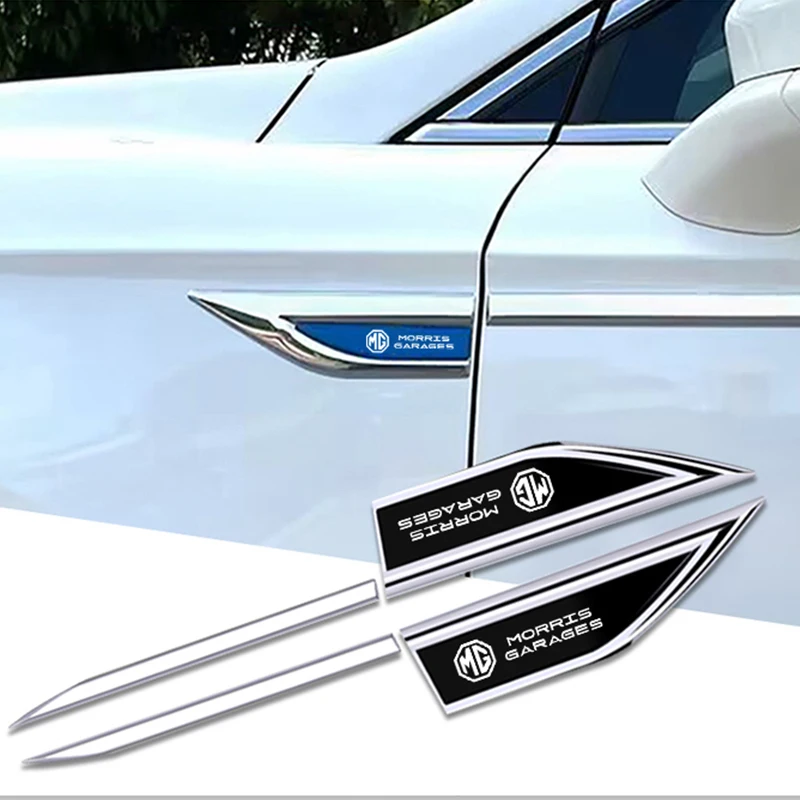 2 قطعة سيارة درابزين شارة معدنية ملصق الشارات الزخرفية لموريس المرآب MG ZS 5 7 6 Cyberster MG4 EV ES5 HS واحد GT GS MG3 EZS