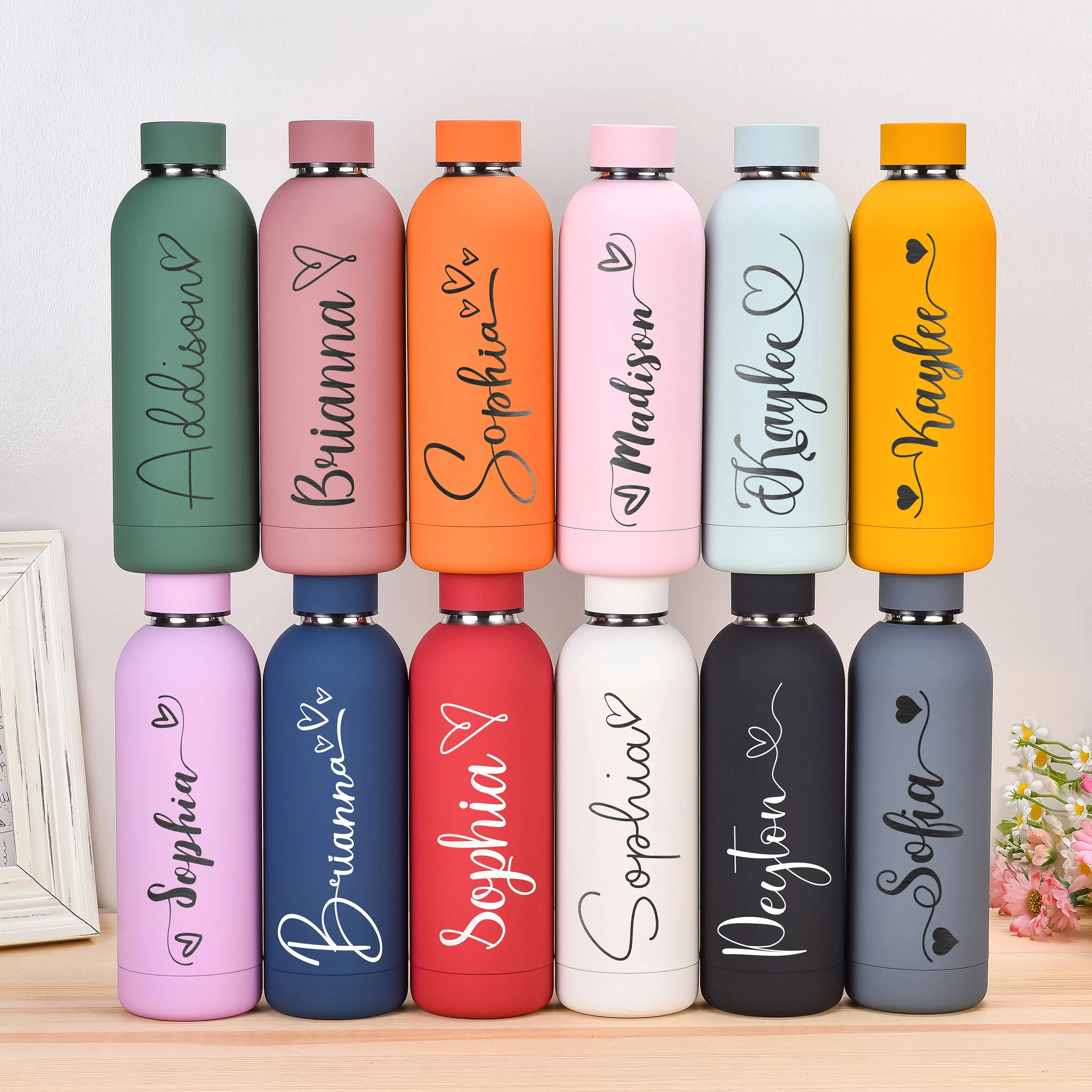 

500ml Free Personalized Water Bottle Bridesmaid Proposal Custom Bottle Name for Wedding Souvenirs Bridesmaids Gift