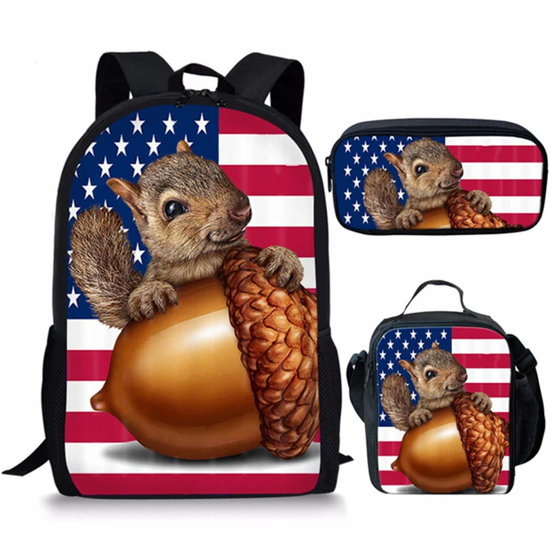 

Classic Creative Novelty Funny Flags 3D Print 3pcs/Set pupil School Bags Laptop Daypack Backpack Lunch bag Pencil Case