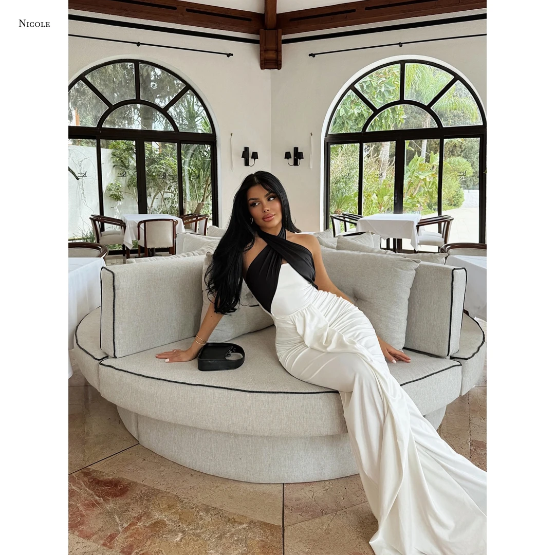 

Николь Пром платья 2025 Роскошные платья для вечеринок Женщина 2025 Бальное платье на заказ Платье с круглым воротником Юбка «рыбий хвост»