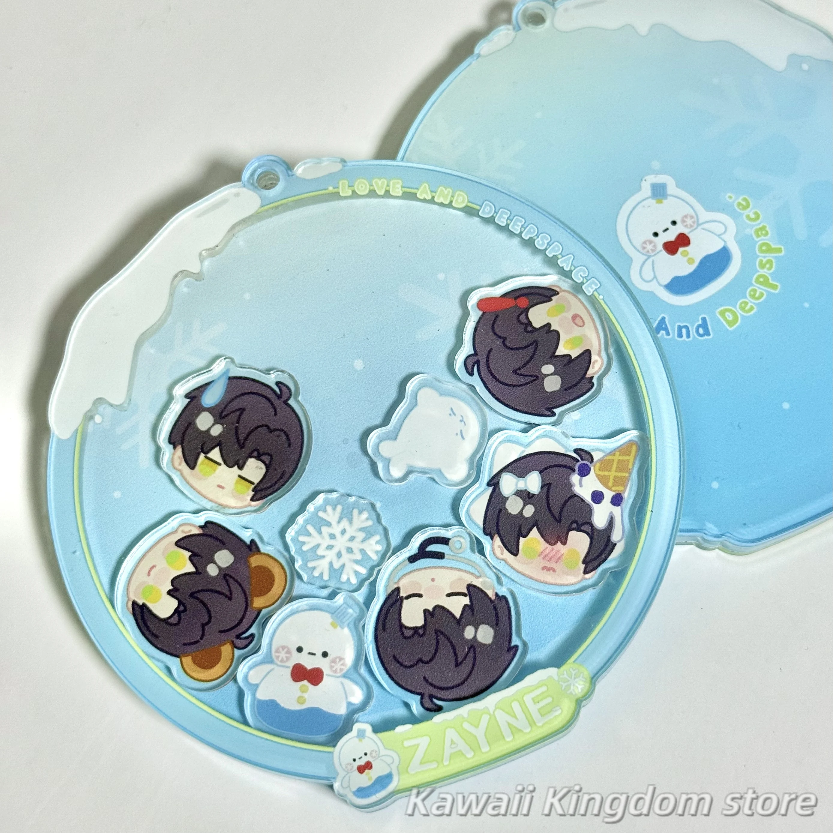 

Love and Deepspace Zayne Cosplay Cartoon Shake Fighter Acrylic Keychain Pendant Model Cosplay Decor