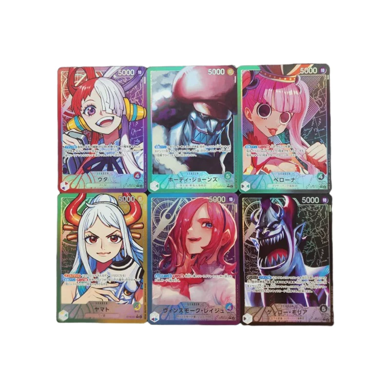 DIY ONE PIECE Opcg06 Refractive Color Flash Six Sheets Per Set Anime Peripheral Game Collection Card Holiday Gift