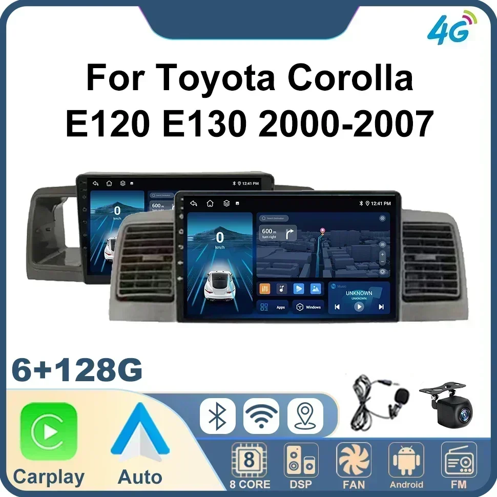 

Android Auto автомобильный радио стереоплеер для Toyota Corolla E120 E130 2000-2007 FM WIFI GPS IPS Carplay автомобильный радиоприемник мультимедийный плеер