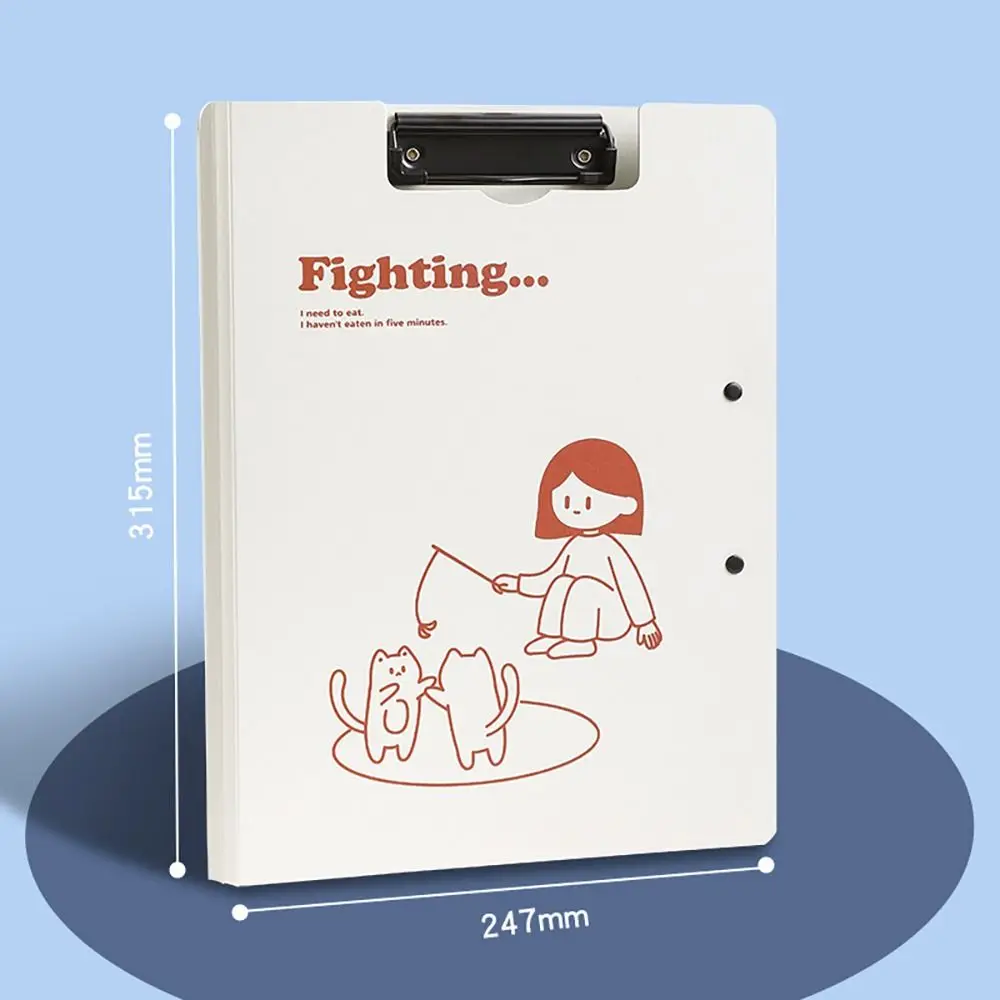 INS Floral A4 File Folder Multifunctional With Double Clips Multifunction Drawing Writing Pad Test Paper Clip Students