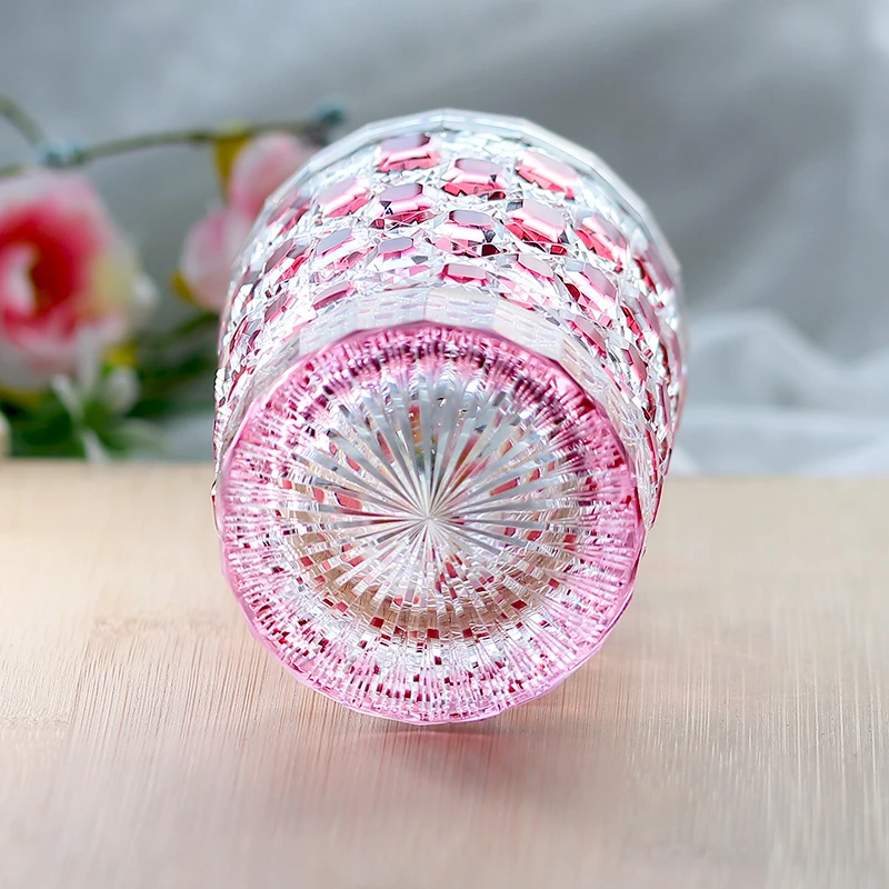 250 мл розовый цвет Edo Kiriko стекло ручной работы хрустальное стекло вино виски бурбон стекло поделки для вечеринки свадьба ремесленные подарки