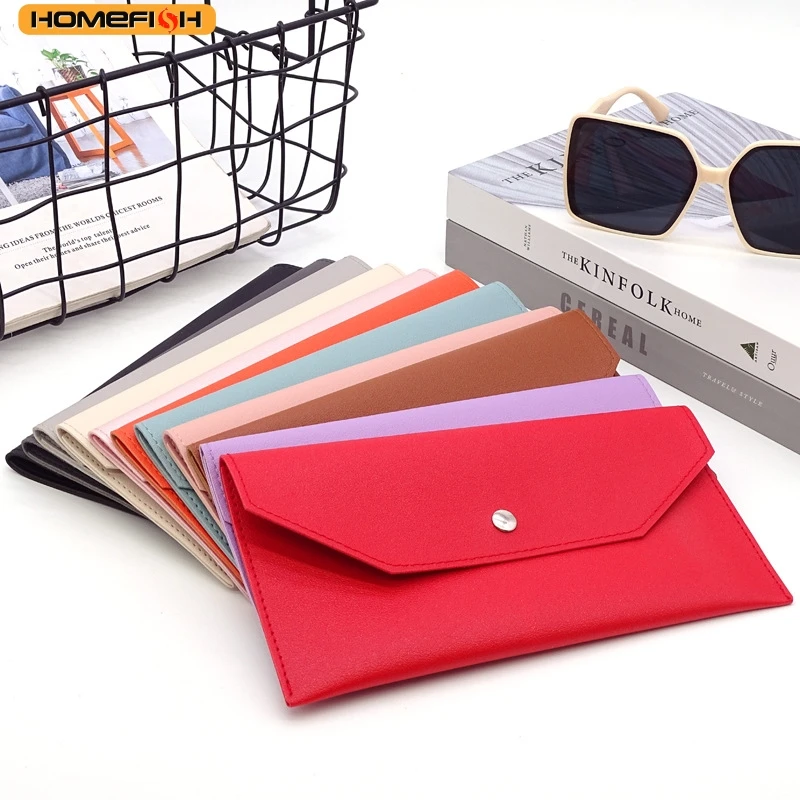 HOMEFISH Classic PU Leather Wallet, Envelope Style Women's Purse, Multifunctional Card Holder & Name Card Case