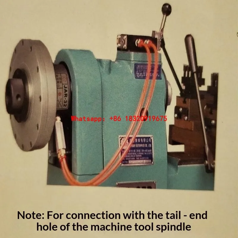 Cyclmotion JAR-32 Front-mounted pneumatic chuck, hollow rotary cylinder, and connecting sleeve for pneumatic/hydraulic chucks.