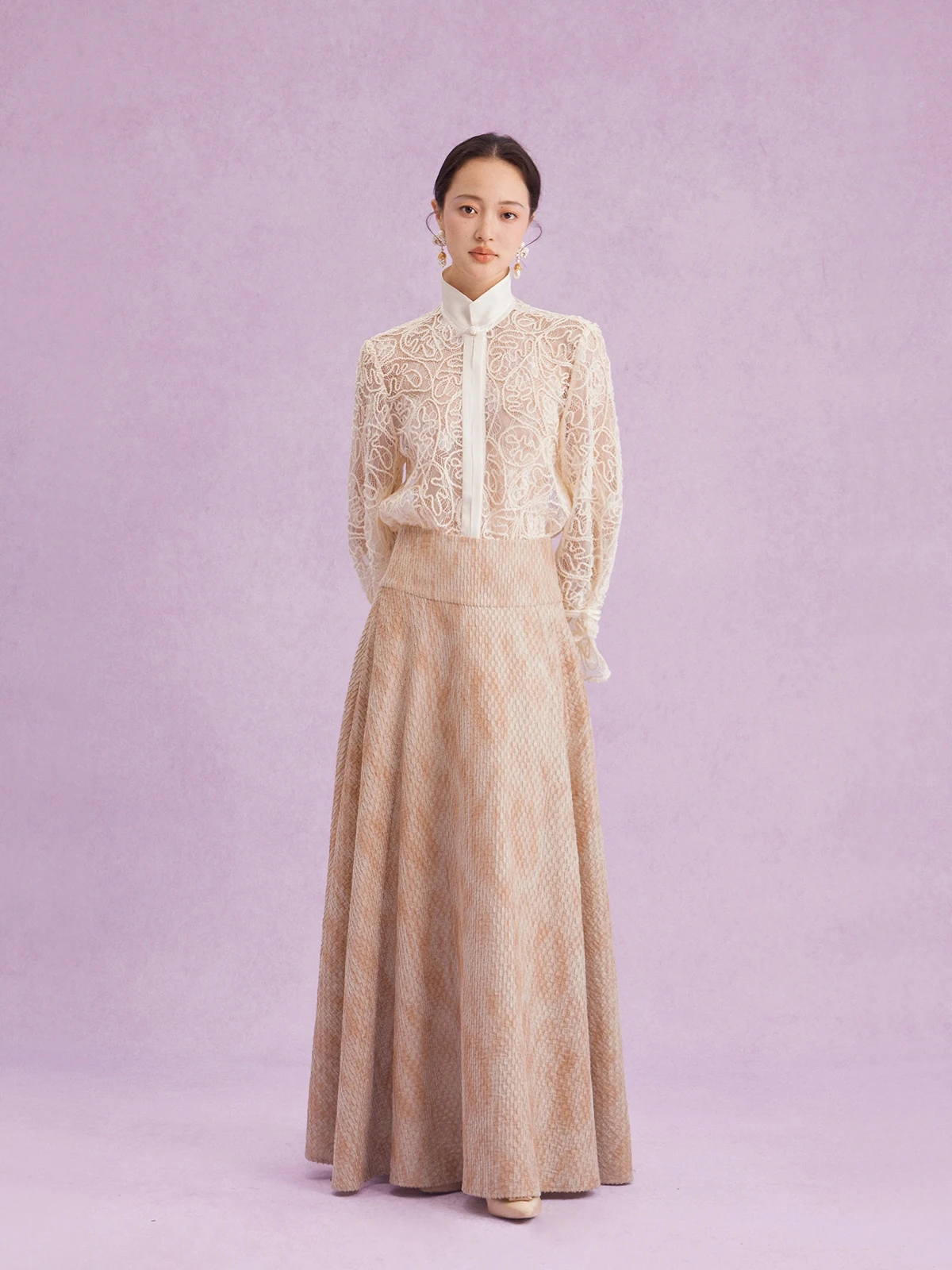 

Свободная юбка А-силуэта с градиентным окрашиванием из синели, в стиле Чжао Ячань, Нянь Иэр, Сян Чэн Нань Чао, Мэн Ханьфу, женская юбка