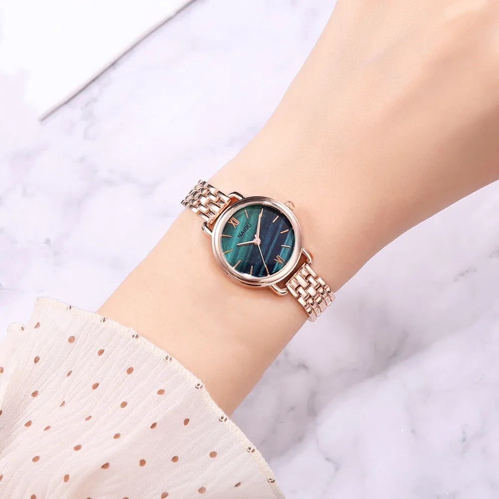 fashion trendy green small dial quartz women lady bracelet watch