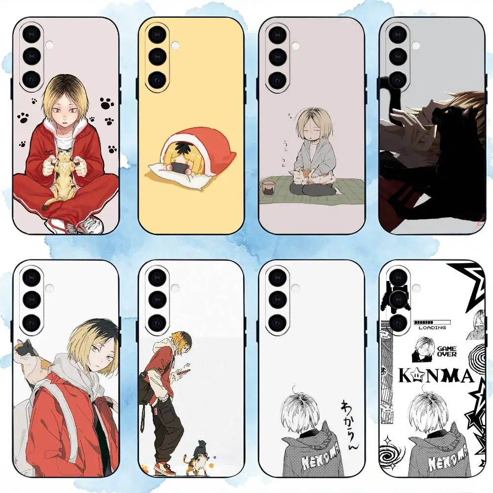 Anime H-Haikyu Kenma Kozume Phone Case For Samsung Galaxy A73,A72,A71,A70,A53,A52,A51,Others Soft Black Cover