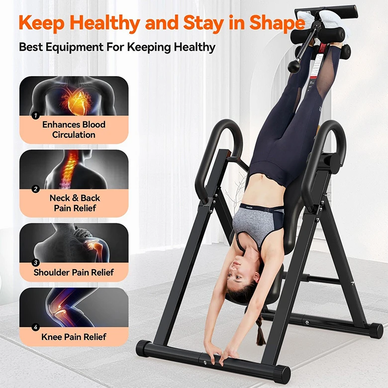 Wholesale 180 Degrees Home Gym Fitness Equipment Heavy Duty Back Pain Relief Handstand Machine High Quality Inversion Table