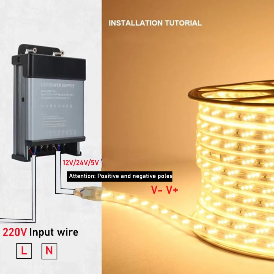 AC180V-260V إلى تيار مستمر 5 فولت/12 فولت/24 فولت/36 فولت/48 فولت التبديل محول غير نافذ للمطر امدادات الطاقة في الهواء الطلق محول 350 واط 400 واط 600 واط SMPS مع مرشح