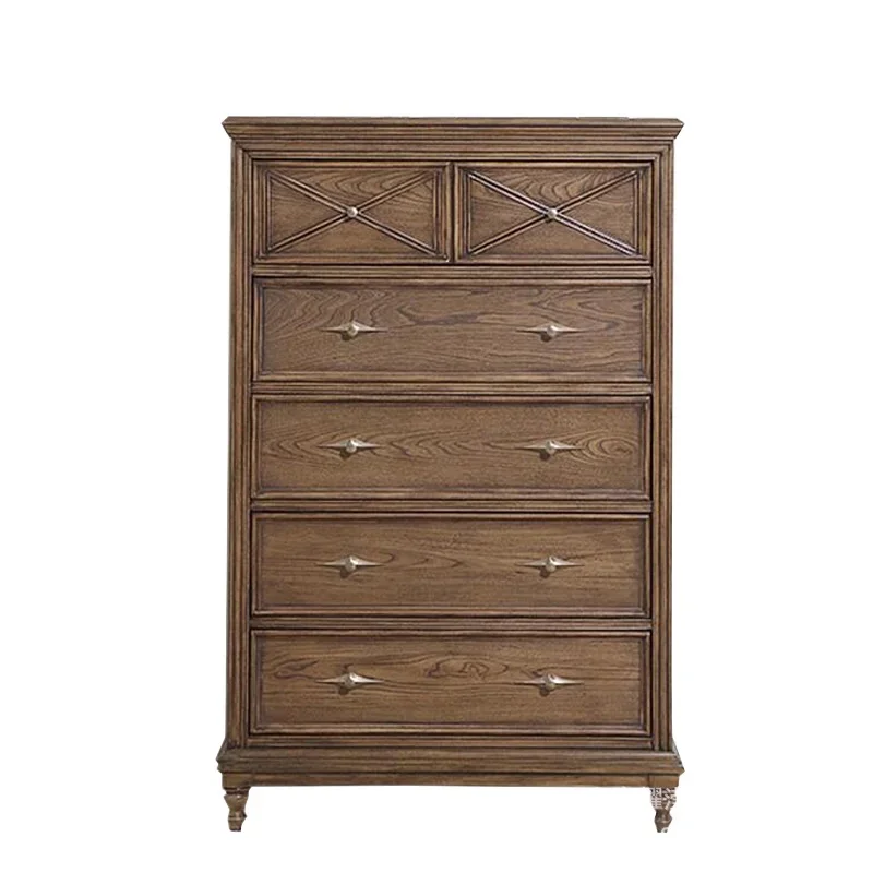 

Solid wood living room American retro six-chest cabinet, cabinet bedroom simple drawer storage cabinet