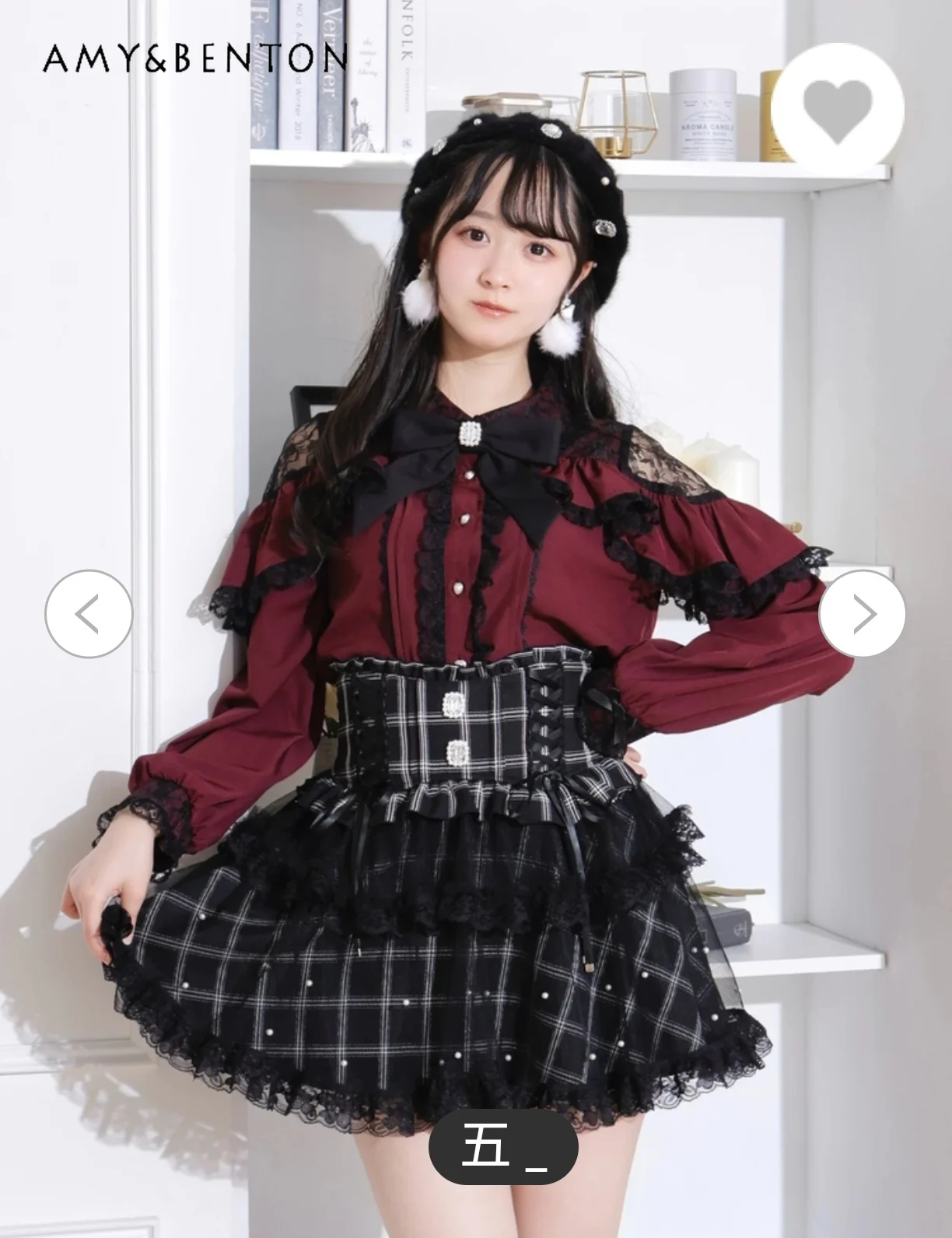 Japanese Style Mine Series Mass-produced Liz Lolita Shirt Sweet Girl Bow Lace Print Off-the-shoulder Long-sleeved Blouse Women