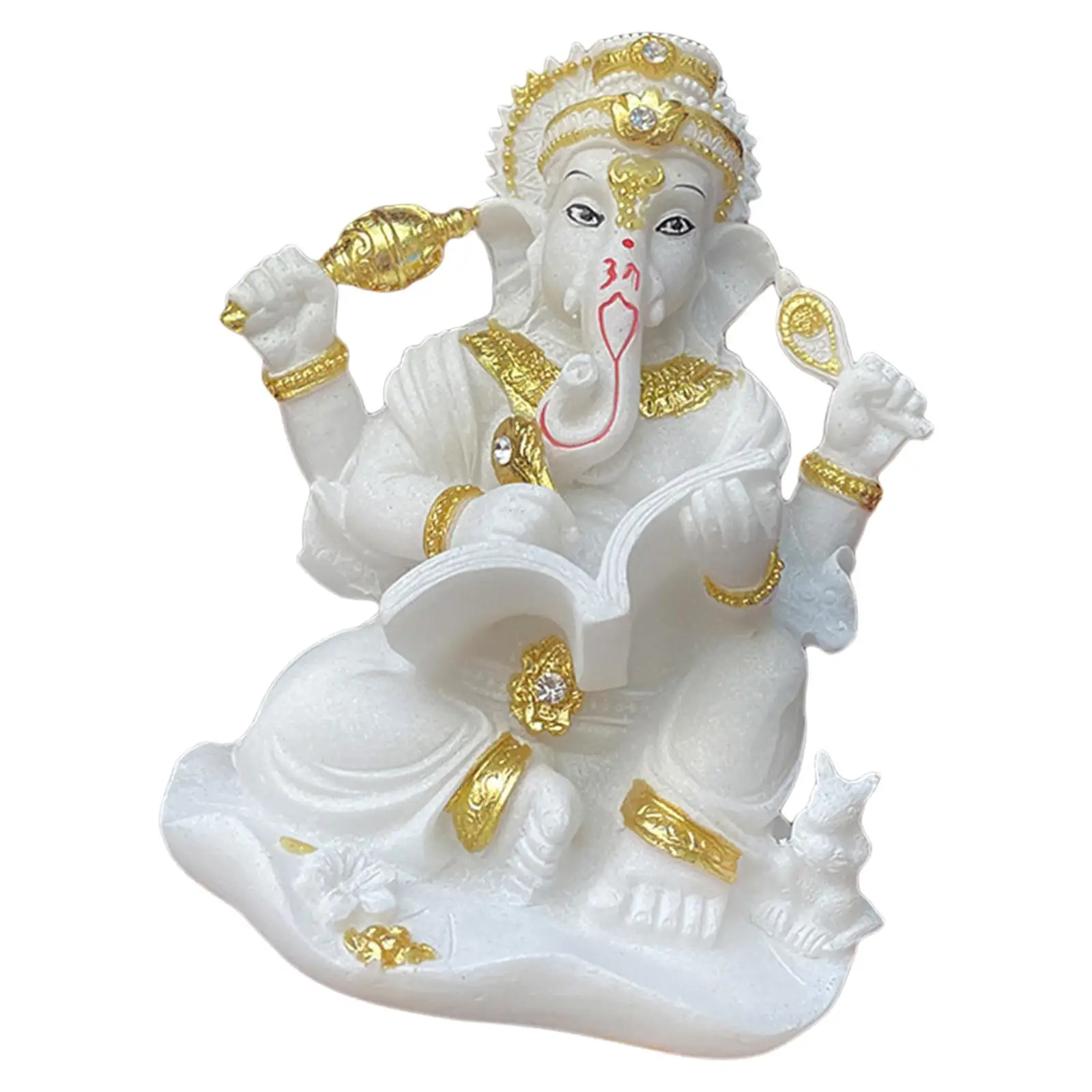 Figurine Indian Fengshui Lord Statues Home Ornaments Crafts Blue , White A, 10cmx8.5cmx12.5cm