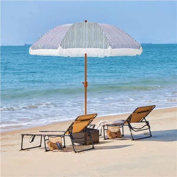 

9FT Fringed Patio Umbrella Garden Umbrellas with Crank for 4-6 People for Deck
