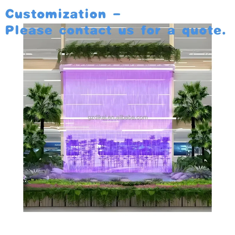 

custom.Curtain Wall Fountain Commercial Domestic Fountain Sale LED Lights Indoor Artificial Waterfall Rain Fo