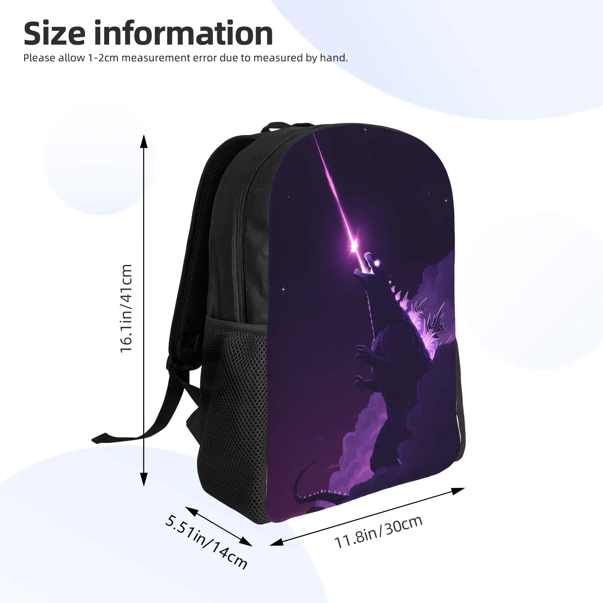 1Piece Atomic Ray New School Year Rucksack Godzilla College Student  Backpack view 6