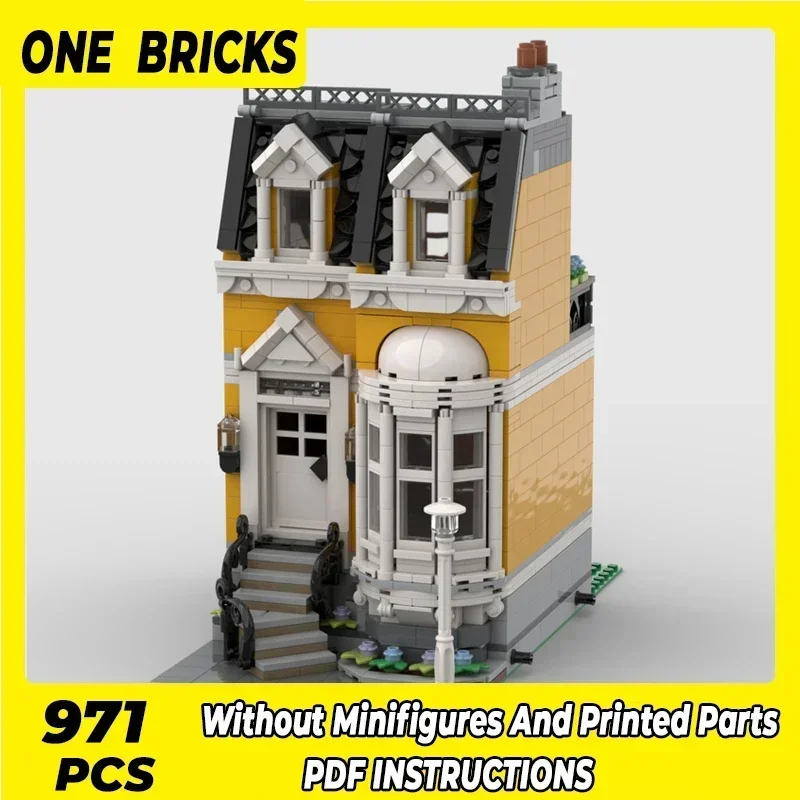 

Moc Building Blocks Modular Street View Town House Technical Bricks DIY Assembly Construction Toys For Childr Holiday Gifts