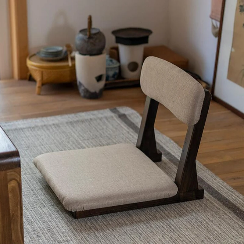 Japanese Style Tatami Meditation Legless Chair Bay Window Backrest Zaisu Chair Cushion Floor Seating Ergonomic Seat Lazy Sofa