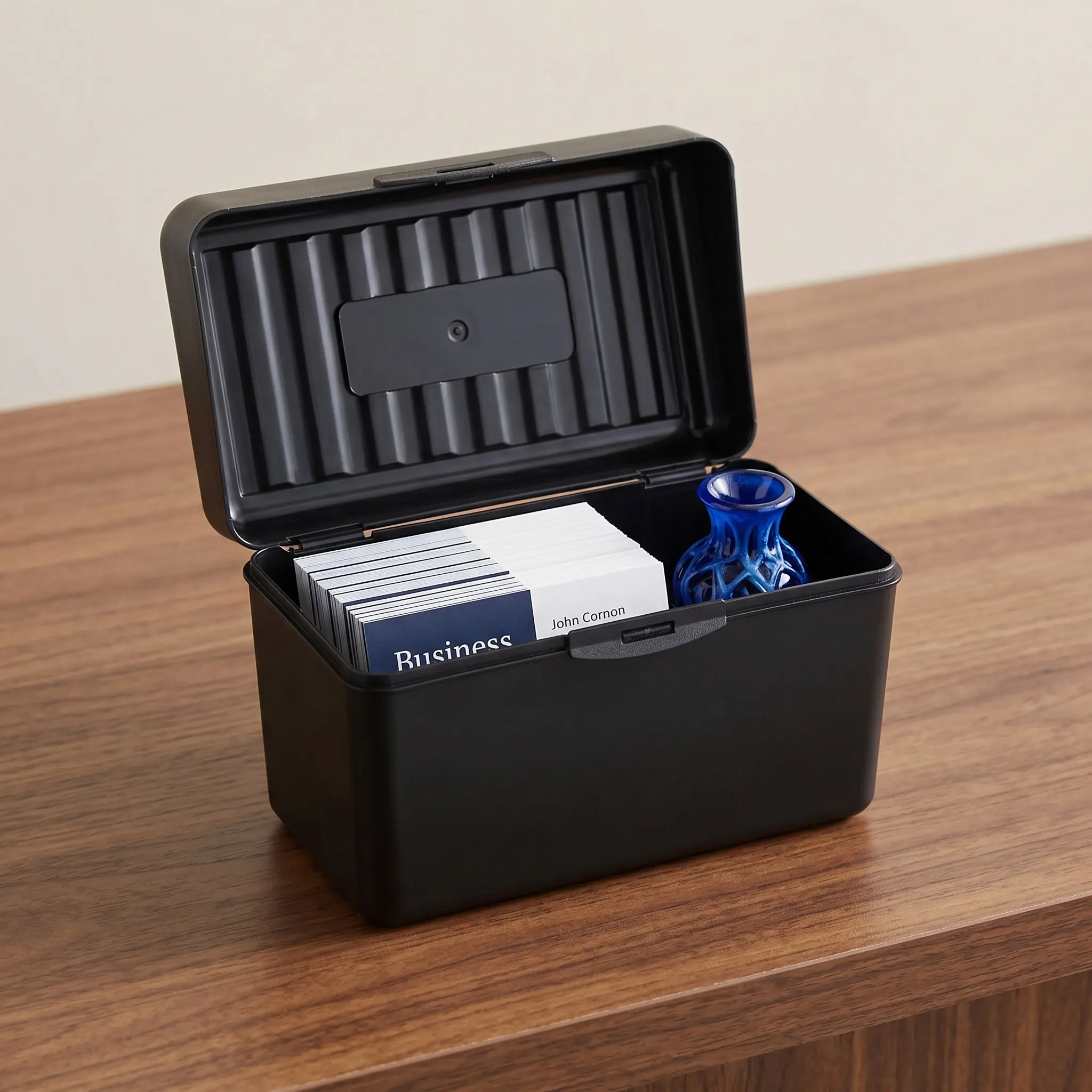Plastic Card Box Desk Business Card Holder Box Stylish Compact Design Scratch Resistant Fine Workmanship Cards Storage Case