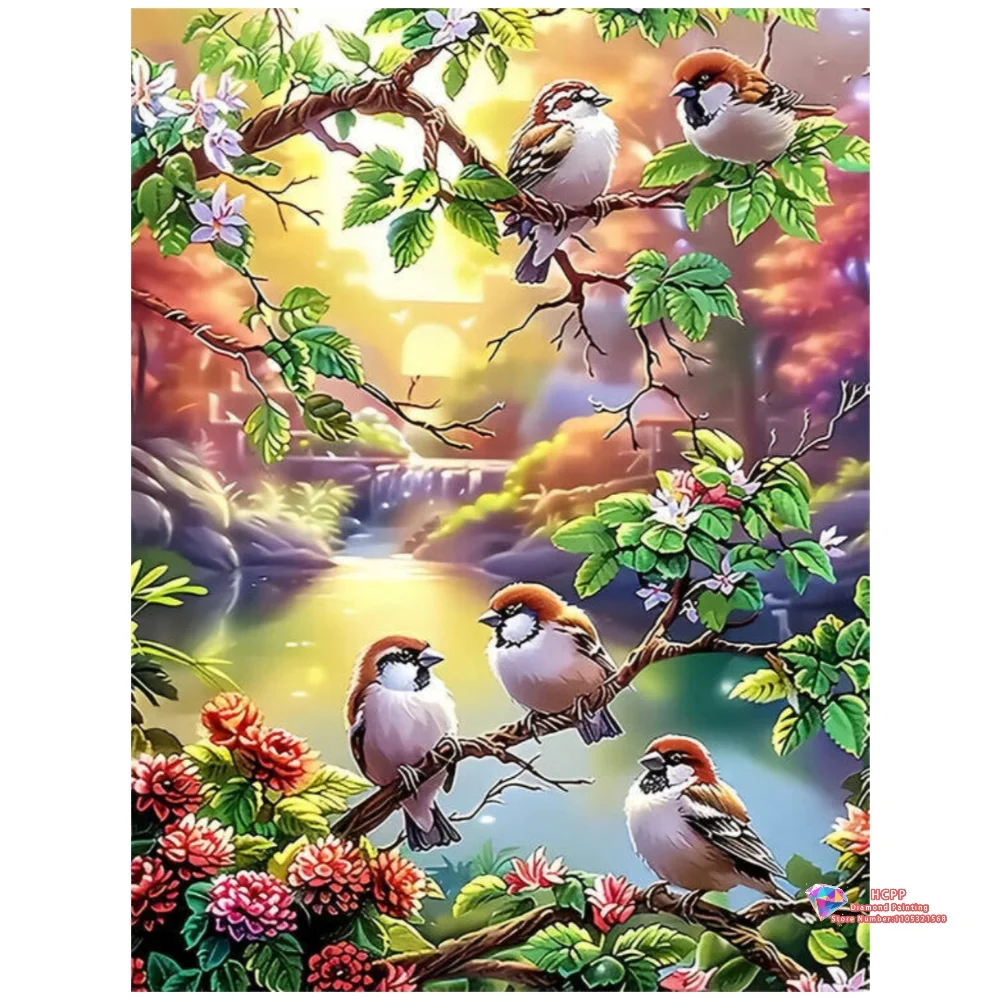 Vogel Tier Diamant Malerei Set 5D DIY Diamant Stickerei Kreuzstich Handgemachtes Kunstgeschenk Handwerk Heimdekoration