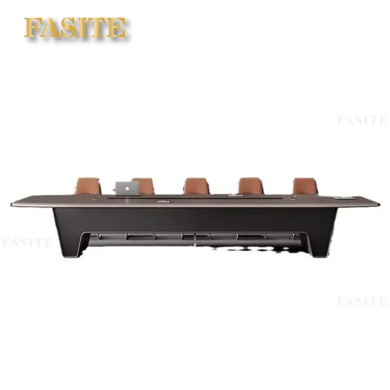 For 10 Person Large Paint Conference Table Light Luxury Long Desk Simple Modern Creative Negotiation Atmosphere Meeting Room