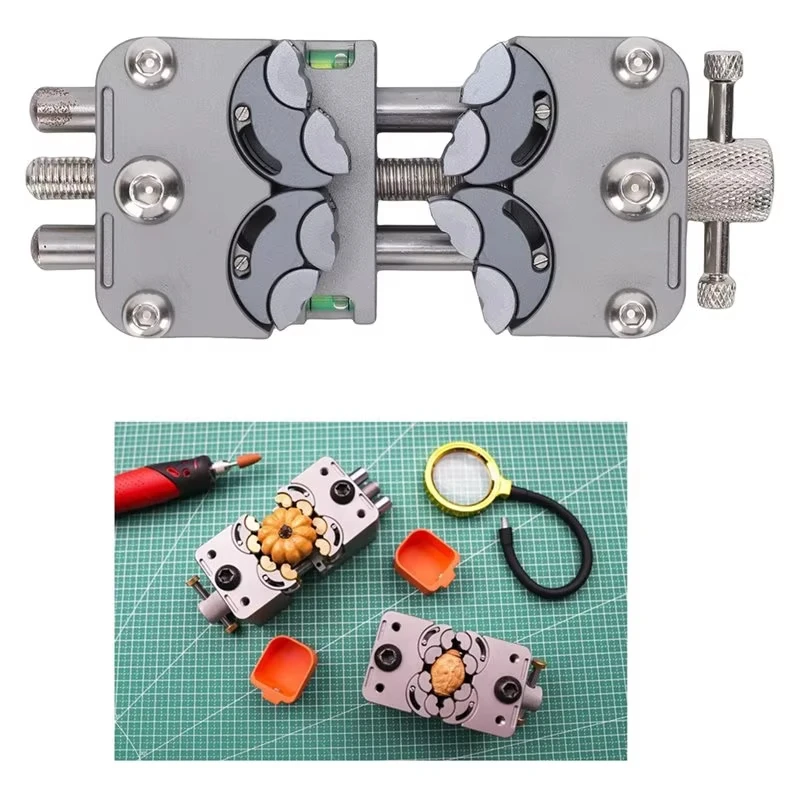 My Home Mini Bench Vise With Anvil Fractal Vise Drill Press Stainless Steel Multi-Jaw Design Non-Slip Base Precise Clamping