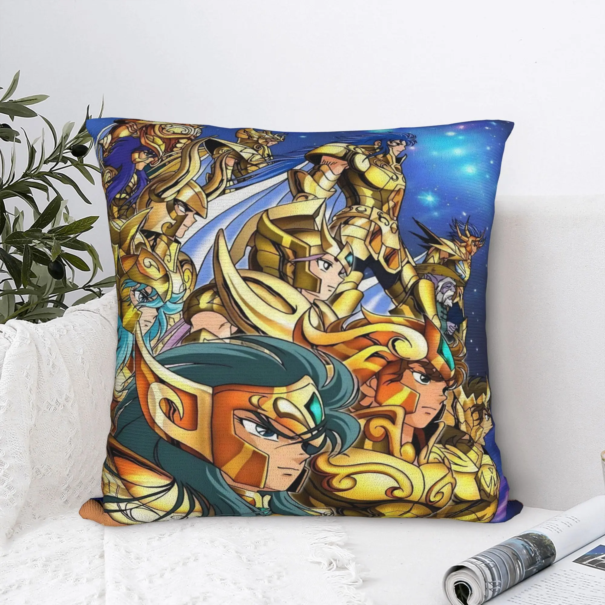 Saint Seiya Gold Saint Pillow Cover  Soft Cushion Cover Fashion Pillow Case For Sofa Car Home Decor