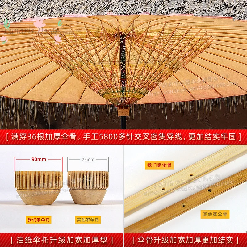 Chinese oil-paper umbrella, big umbrella, tea around the stove, outdoor waterproof shading, intangible cultural heritage