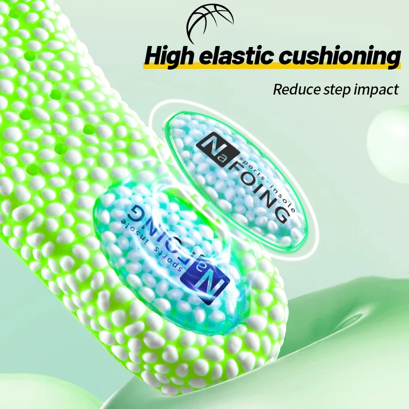 Orthopedic Sport Insoles for Feet PU air cushion Sole Soft Breathable Shock Absorption Running Shoes Pad for Men Women