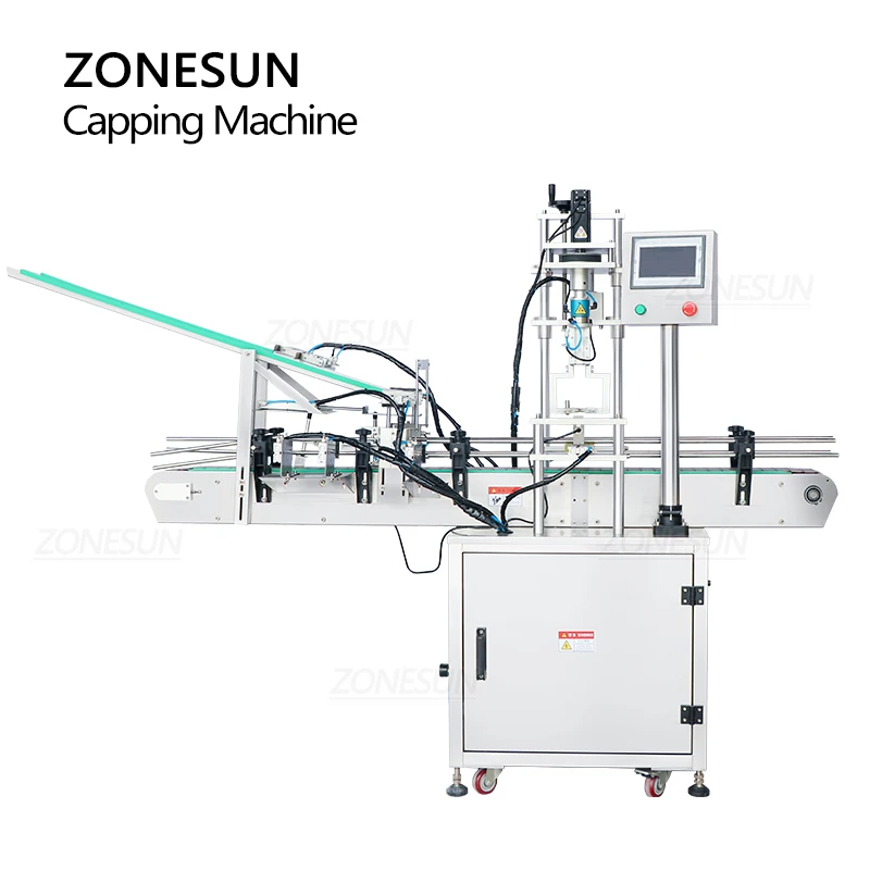 ZONESUN ZS-XG440F Automatic Customized Capping Machine for Screwing Irregular Bottle Pineapple-Shaped Packaging Production Line