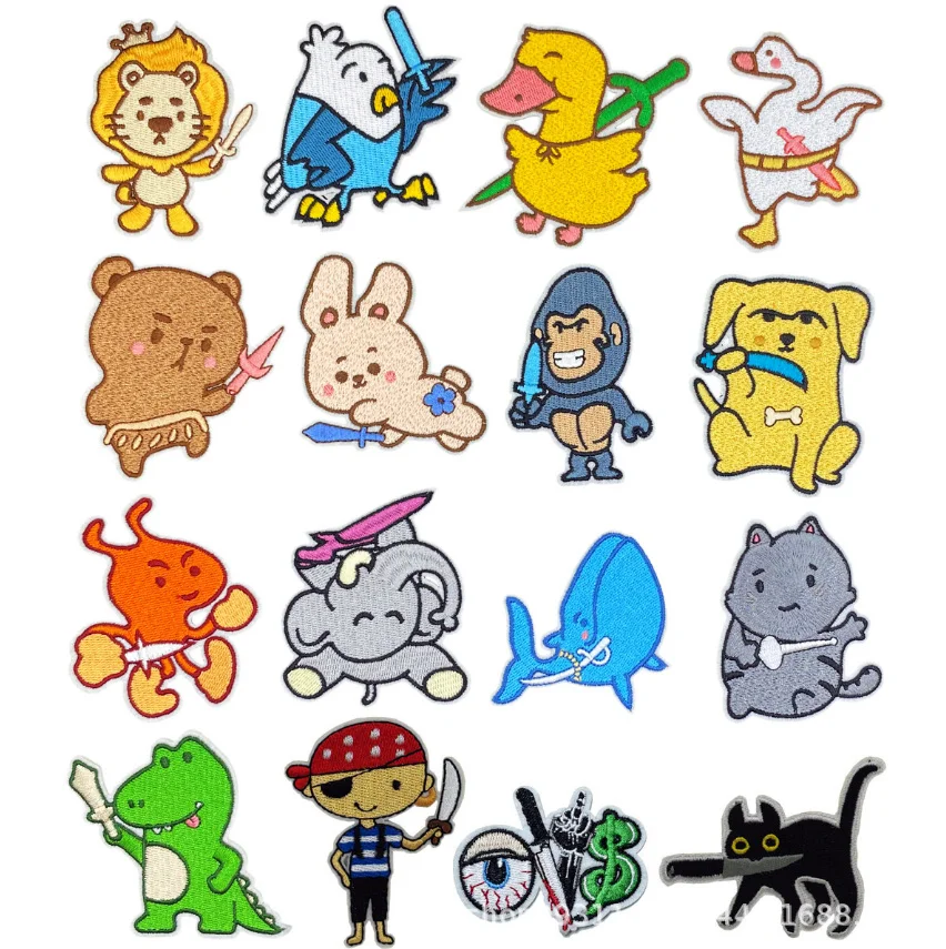 Patch Brodé en Fer à Motif d'Animal de Dessin Animé, Matériel de Réparation pour Vêtements, Chapeau, Sac, Alicante, Téléphone, Boîte Cadeau, Décor, Accessoire à Faire Soi-Même, 10 Pièces