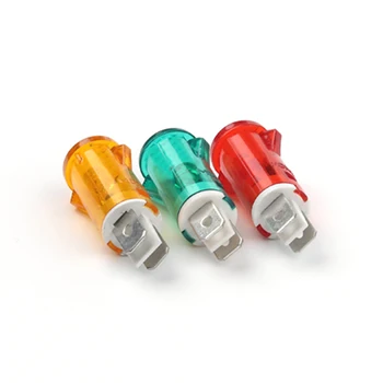5PCS Signal Lampe Panel Montage DC Geführte Neon Anzeige Rot Grün Gelb 12V 24V 220V 380V mit Draht Führung Signal Lampe