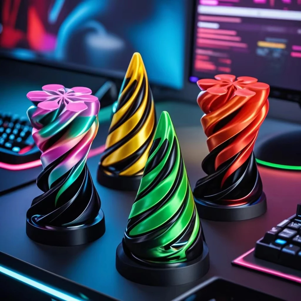 Juguetes Fidget en espiral impresos en 3D, estructura tridimensional giratoria de descompresión, yema del dedo, juguete para aliviar el estrés de doble Color, juguete de escritorio