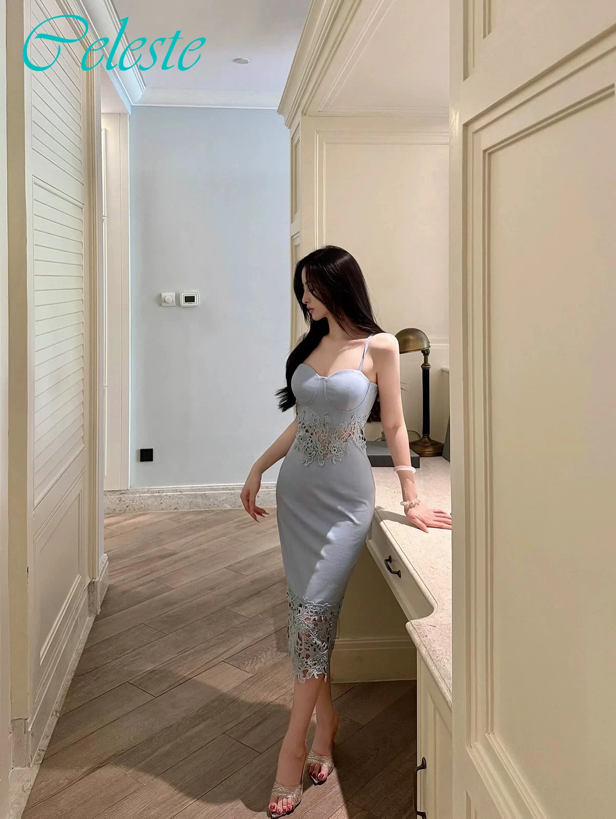 

Customized Straight Spaghetti Straps Elegant Evening Dress Delicate Classic Bespoke Occasion Gowns Fashion Modern Prom Dress