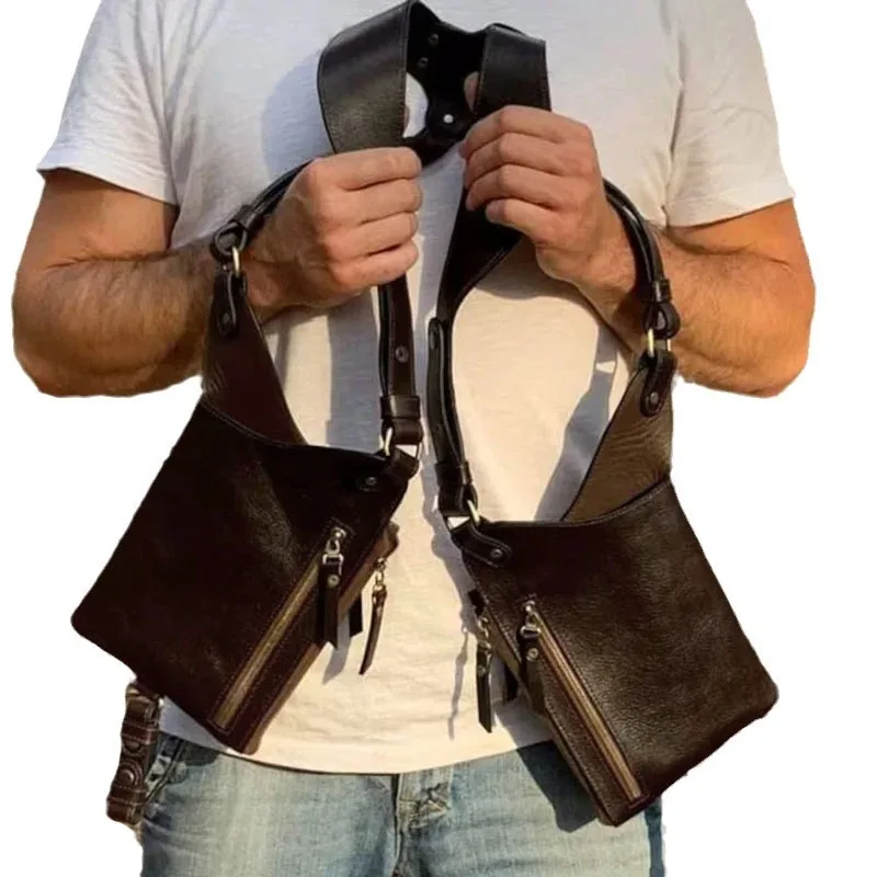 القرون الوسطى Steampunk خمر الحمالات تحت الإبط حقيبة هالوين تأثيري حافظة هاتف جلدية محفظة الدعائم الطرف