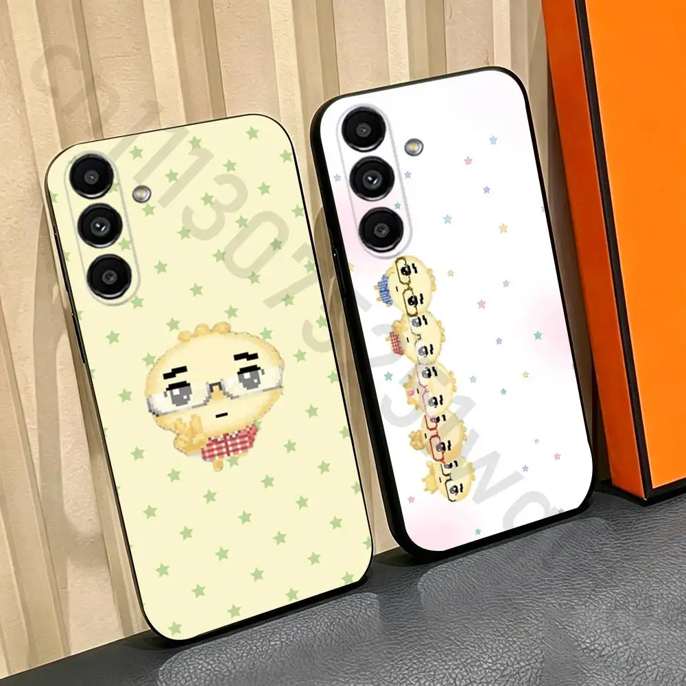 Korean Glasses Dumpling Phone Case For Samsung Galaxy A13,A21s,A22,A31,A32,A52,A53,A71,A80,Soft Black Shell