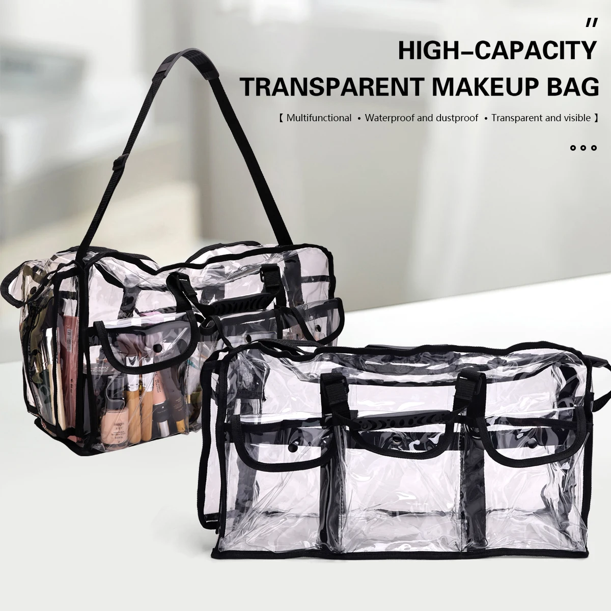 

Women Make Up Bags Makeup Brush Tool Backpack Hairdressing Storage Transparent Waterproof Travel Bag Women's Gift Makeup Artist